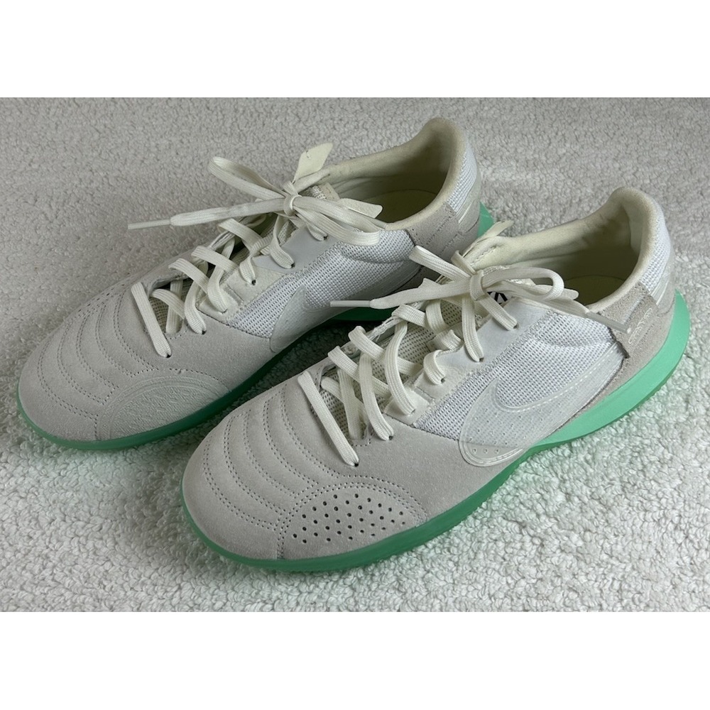 NWOB Nike Street Gato Summit White Green Glow Indoor Soccer Sneaker Men's Sz 7.5